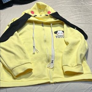 Yellow Hoodie with Black Accents